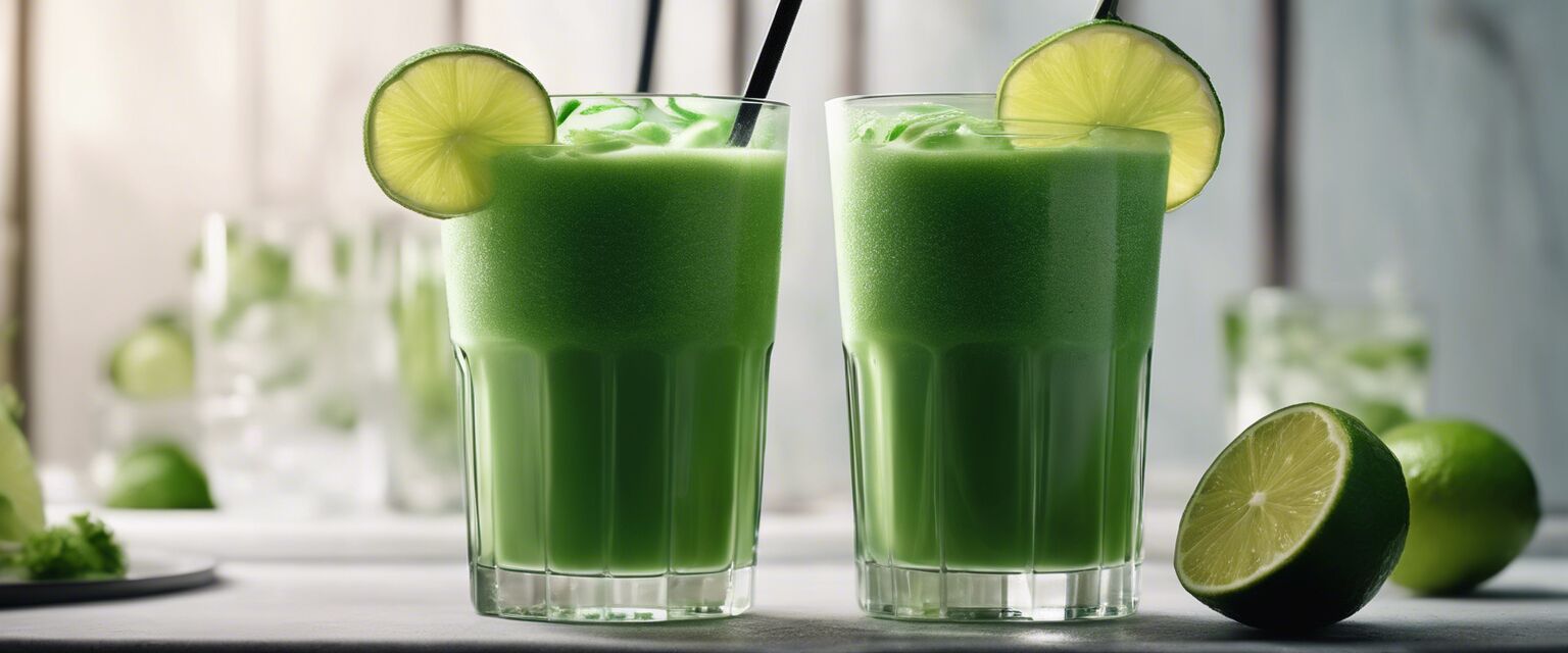 Refreshing green shake with lime